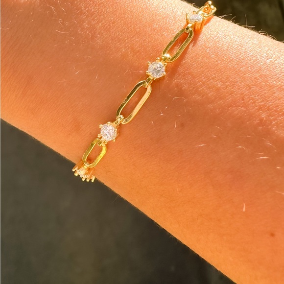 Beautiful bracelet - Silver 925 14K Gold Plated and Zircons ✨ - Picture 1 of 3